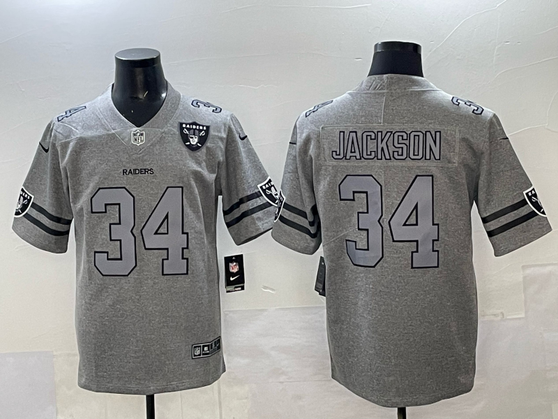 Men Oakland Raiders #34 Jackson grey Nike Limited NFL 2025 Jersey 004->oakland raiders->NFL Jersey